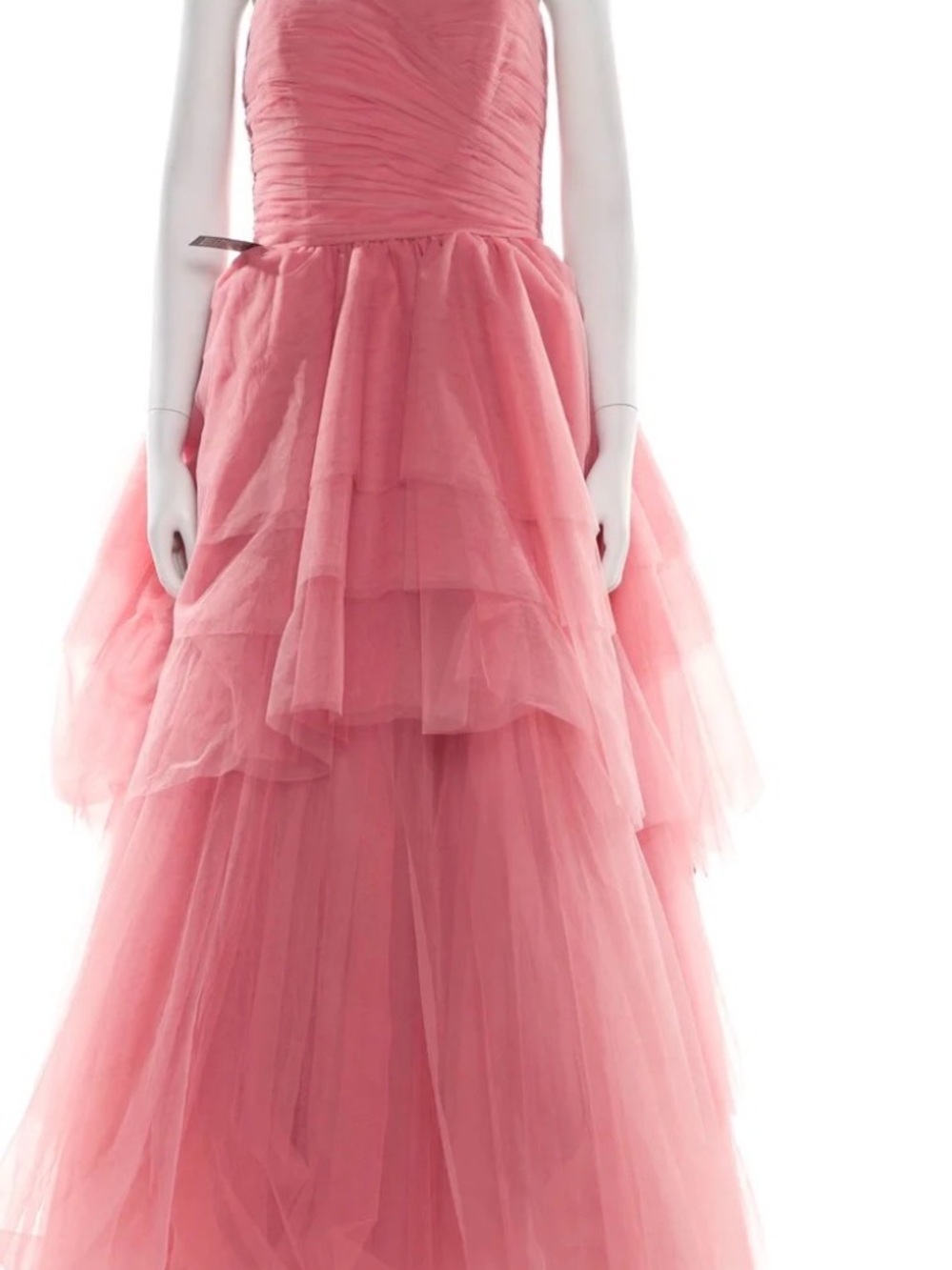 Zac Posen x Wicked Strapless Pink Layered Tulle Gown
